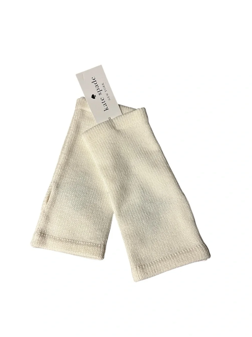 NWT Kate Spade Off White Arm Wrist Gloves Fingerless w/ Thumb Holes